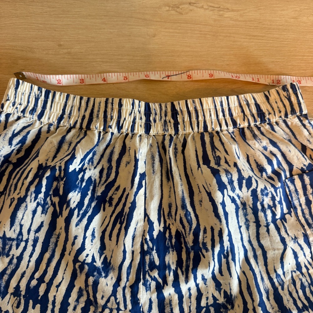 Rails Blue White Tiger‎ Stripe Elastic Waist Pull On Shorts Womens Small - Picture 2 of 6